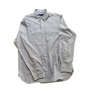 Ralph Lauren Oxford Shirt Gingham Check Button Down Long Sleeve Purple‎ 17
